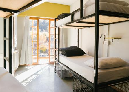 Hostel services and shared spaces for young travelers